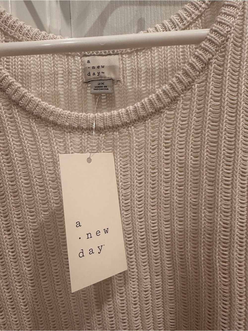 a new day Cream Ribbed Sleeveless Knit Tank - Picture 3 of 5